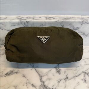 Prada Tessuto Nylon Cosmetic Pouch Olive Green